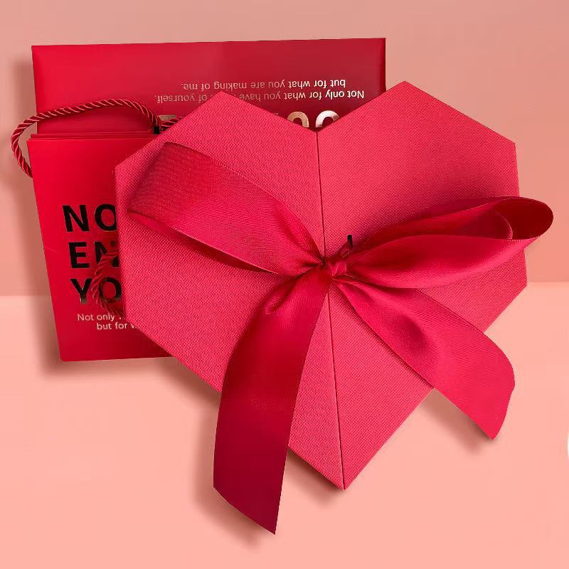 Heart-Shaped Ribbon Flower Box Wedding Favor Proposal Rose Gift Box Bowknot Packaging Box Ins-Style Gift - Image 4